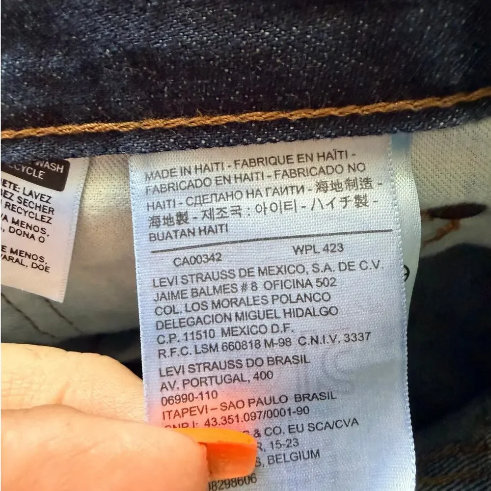 Levis 501 Original Jeans Mens 36x32 Dark Wash Button Fly Straight Leg Denim